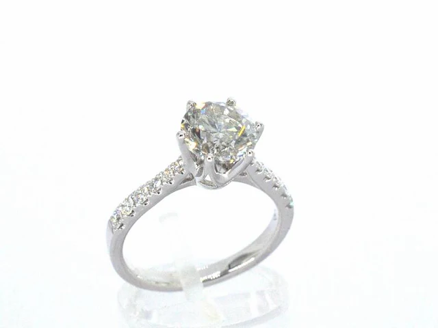 18 carat witgouden ring met een grote diamant van 2.00 carat - afbeelding 3 van  9