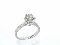 18 carat witgouden ring met een grote diamant van 2.00 carat - afbeelding 3 van  9