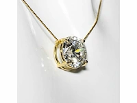 18 karaat geelgouden ketting met 4,05 crt. diamant - afbeelding 3 van  7