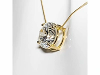 18 karaat geelgouden ketting met 4,05 crt. diamant - afbeelding 4 van  7