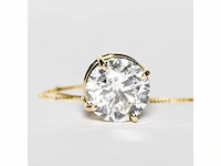 18 karaat geelgouden ketting met 4,05 crt. diamant - afbeelding 7 van  7
