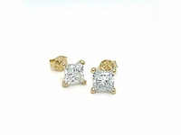 18 karaat geelgouden oorstekers met 2,01 crt. diamant - afbeelding 1 van  7