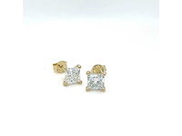 18 karaat geelgouden oorstekers met 2,01 crt. diamant - afbeelding 2 van  7