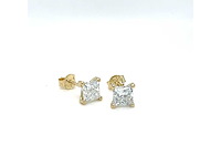 18 karaat geelgouden oorstekers met 2,01 crt. diamant - afbeelding 6 van  7