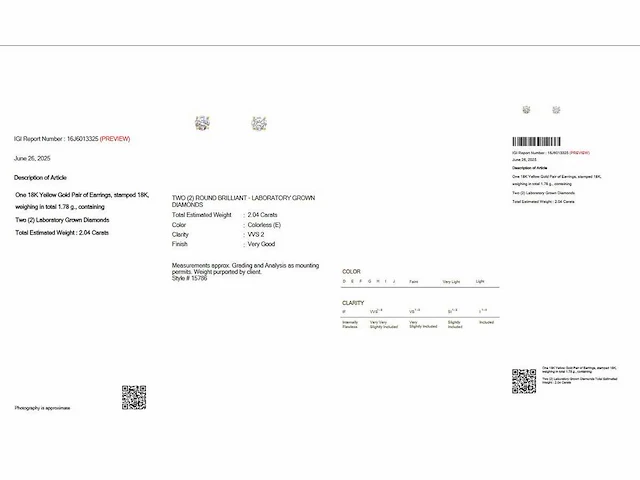 18 karaat geelgouden oorstekers met 2,04 crt. diamant - afbeelding 3 van  7