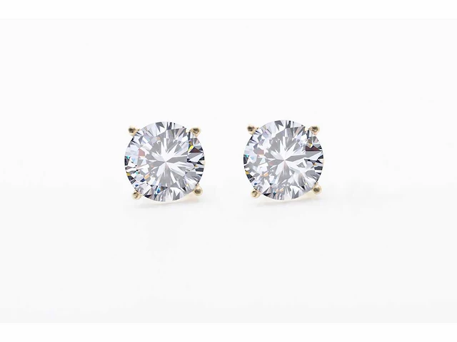 18 karaat geelgouden oorstekers met 6,03 crt. diamant - afbeelding 1 van  7