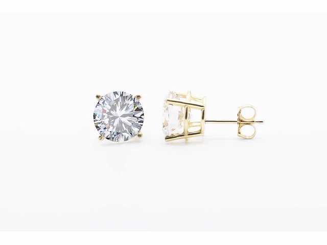 18 karaat geelgouden oorstekers met 6,03 crt. diamant - afbeelding 5 van  7