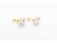 18 karaat geelgouden oorstekers met 6,03 crt. diamant - afbeelding 6 van  7