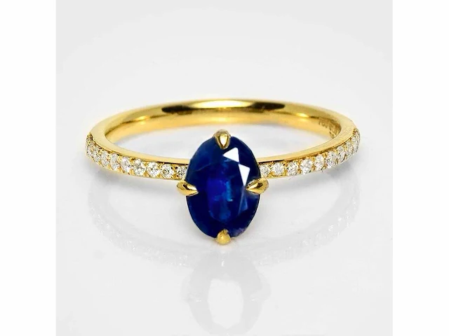 18 karaat geelgouden ring met 1,33 crt. diamant - afbeelding 1 van  8