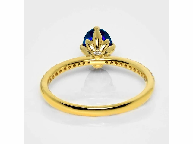 18 karaat geelgouden ring met 1,33 crt. diamant - afbeelding 7 van  8