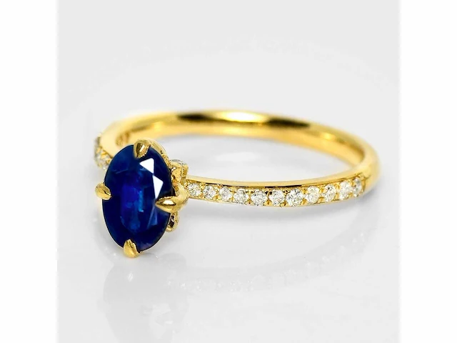 18 karaat geelgouden ring met 1,33 crt. diamant - afbeelding 1 van  7