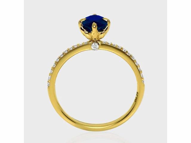 18 karaat geelgouden ring met 1,33 crt. diamant - afbeelding 2 van  7