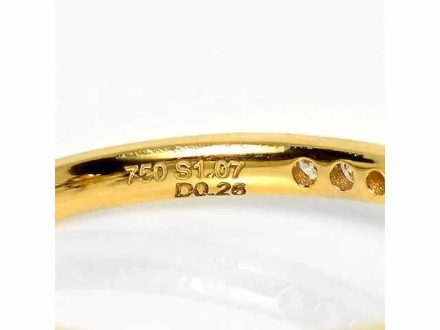18 karaat geelgouden ring met 1,33 crt. diamant - afbeelding 5 van  7