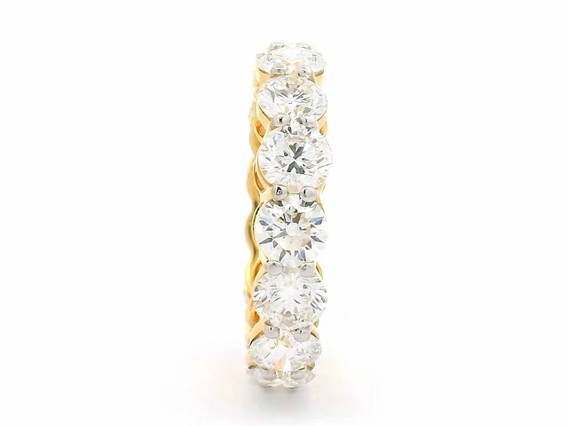 18 karaat geelgouden ring met 15 diamanten met 7,10 crt. diamant - afbeelding 4 van  9