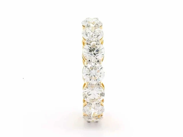 18 karaat geelgouden ring met 15 diamanten met 7,10 crt. diamant - afbeelding 9 van  9