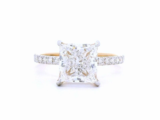 18 karaat geelgouden ring met 2,84 crt. diamant - afbeelding 7 van  7