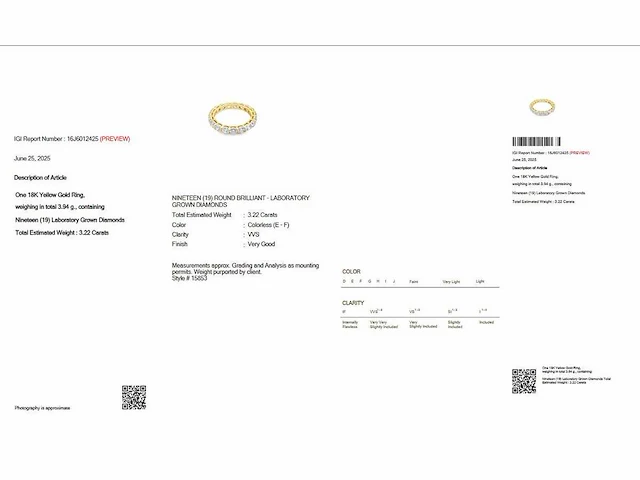 18 karaat geelgouden ring met 3,22 crt. diamant - afbeelding 2 van  6