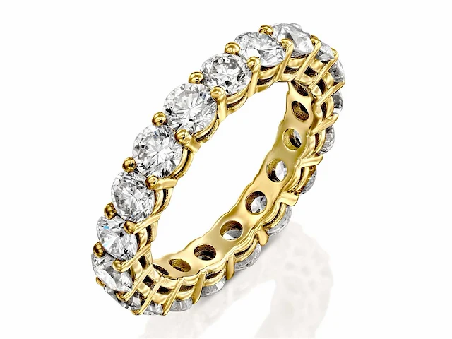 18 karaat geelgouden ring met 3,22 crt. diamant - afbeelding 4 van  6
