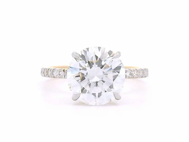 18 karaat geelgouden ring met 3,39 crt. diamant - afbeelding 9 van  10
