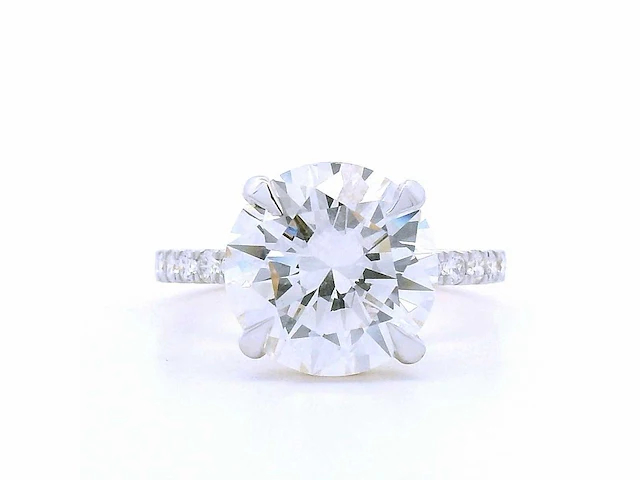 18 karaat geelgouden ring met 4,36 crt. diamant - afbeelding 1 van  6
