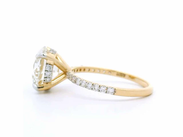 18 karaat geelgouden ring met 4,41 crt. diamant - afbeelding 3 van  7