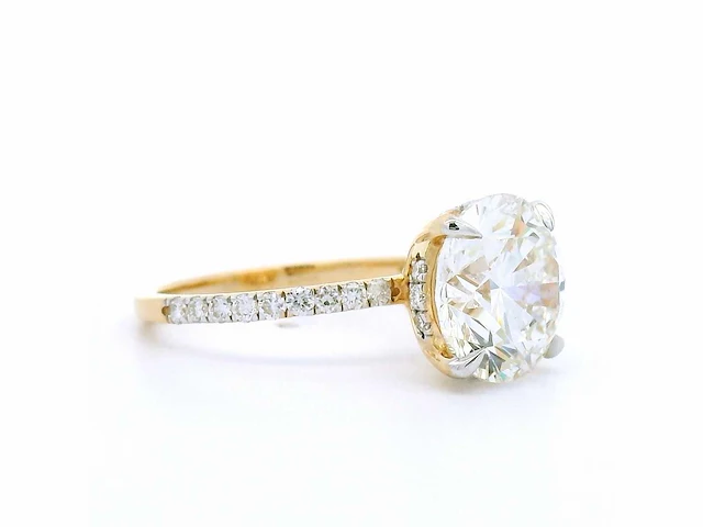 18 karaat geelgouden ring met 4,41 crt. diamant - afbeelding 6 van  7
