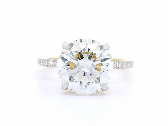 18 karaat geelgouden ring met 4,41 crt. diamant - afbeelding 7 van  7