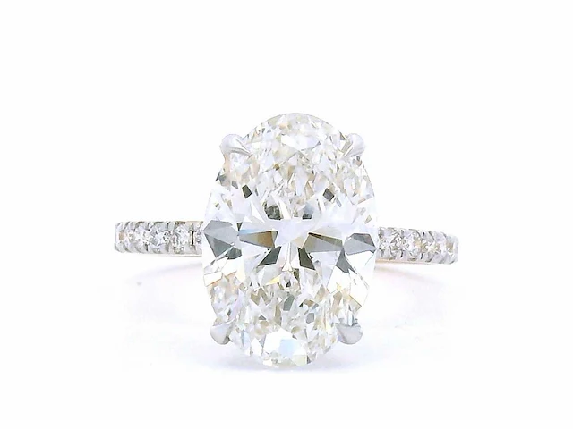 18 karaat geelgouden ring met 4,51 crt. diamant - afbeelding 1 van  7