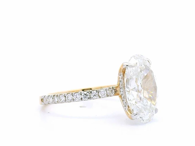 18 karaat geelgouden ring met 4,51 crt. diamant - afbeelding 5 van  7