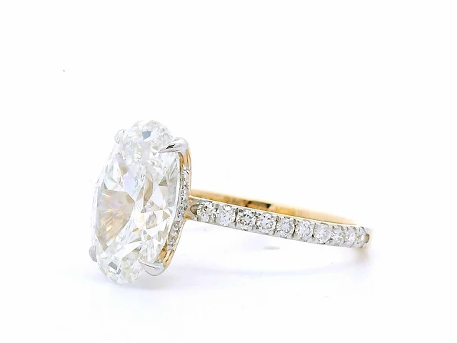 18 karaat geelgouden ring met 4,51 crt. diamant - afbeelding 6 van  7