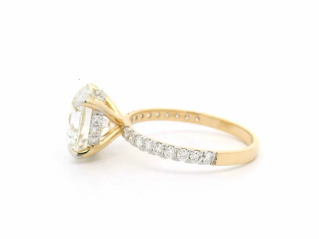 18 karaat geelgouden ring met 4,57 crt. diamant - afbeelding 3 van  9