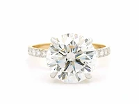 18 karaat geelgouden ring met 4,57 crt. diamant - afbeelding 8 van  9