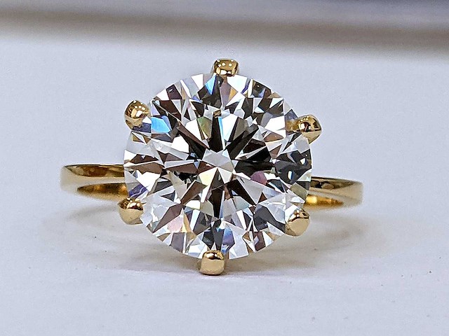 18 karaat geelgouden ring met 5,06 crt. diamant - afbeelding 5 van  11