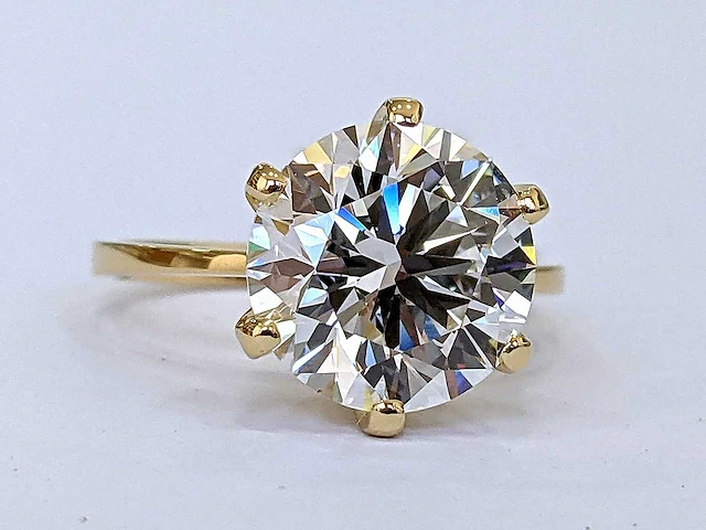 18 karaat geelgouden ring met 5,51 crt. diamant - afbeelding 4 van  9