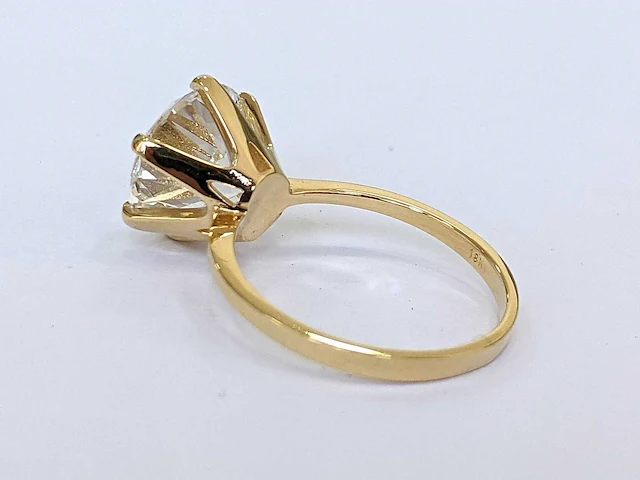 18 karaat geelgouden ring met 5,51 crt. diamant - afbeelding 5 van  9