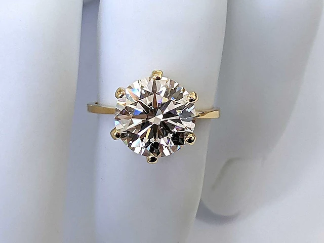 18 karaat geelgouden ring met 5,51 crt. diamant - afbeelding 8 van  9