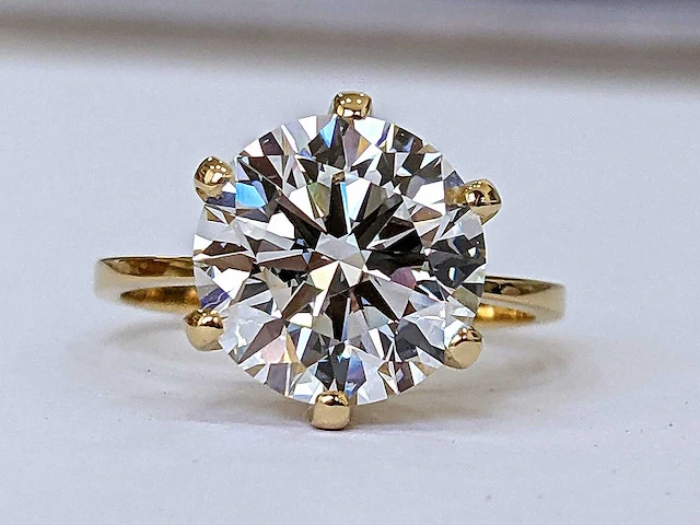 18 karaat geelgouden ring met 5,51 crt. diamant - afbeelding 9 van  9