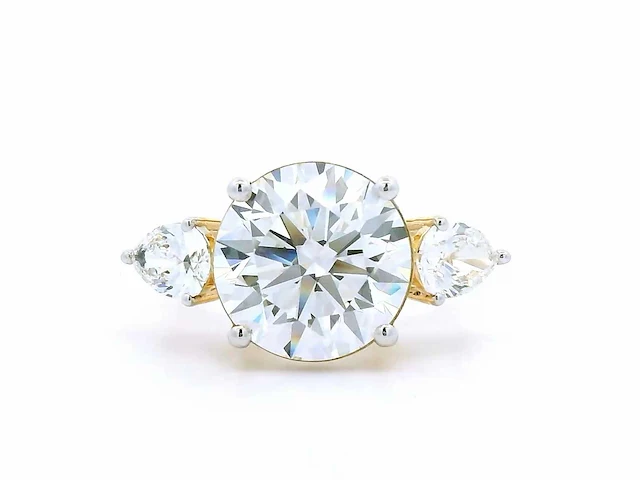 18 karaat geelgouden ring met 5,86 crt. diamant. - afbeelding 1 van  7