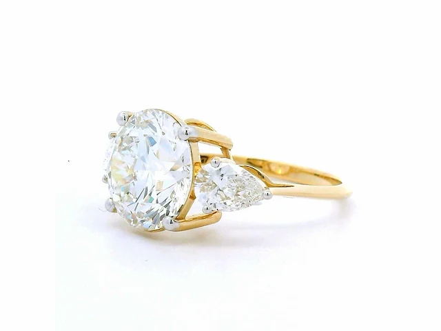 18 karaat geelgouden ring met 5,86 crt. diamant. - afbeelding 3 van  7