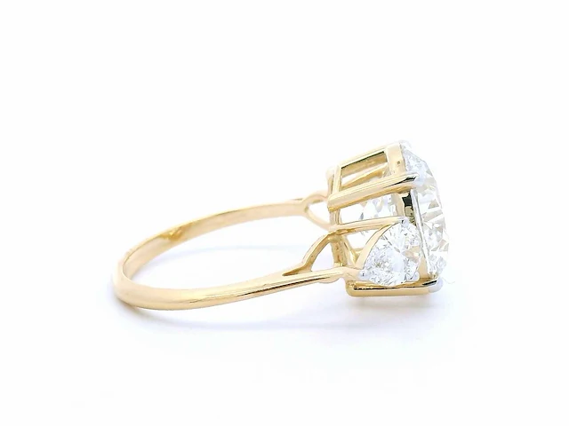 18 karaat geelgouden ring met 5,86 crt. diamant. - afbeelding 5 van  7