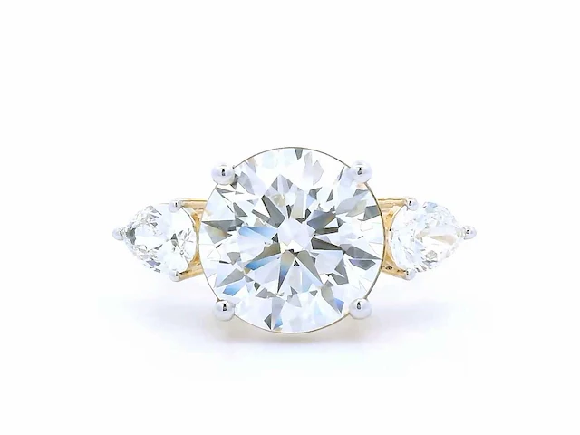18 karaat geelgouden ring met 5,86 crt. diamant. - afbeelding 7 van  7