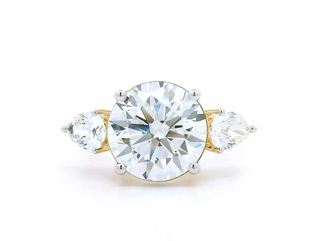 18 karaat geelgouden ring met 5,86 crt. diamant. - afbeelding 4 van  7