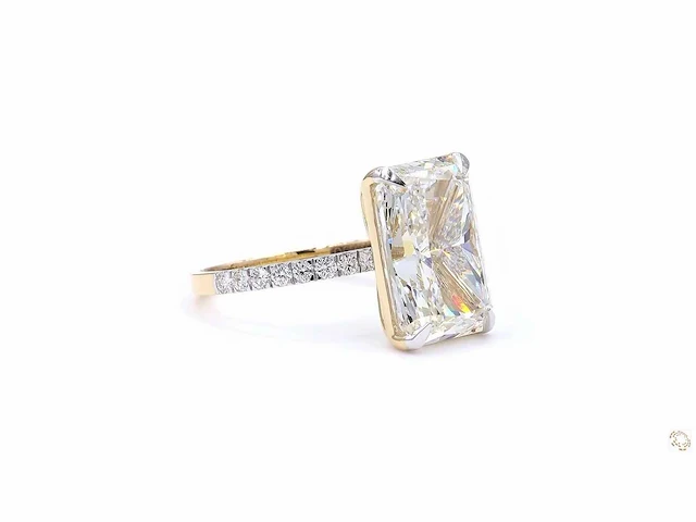 18 karaat geelgouden ring met 8,35 crt. diamant. - afbeelding 3 van  8