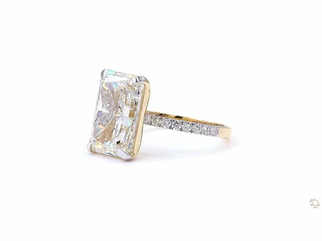18 karaat geelgouden ring met 8,35 crt. diamant. - afbeelding 4 van  8