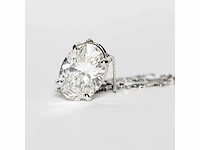 18 karaat witgouden ketting met 3,01 crt. diamant. - afbeelding 3 van  9