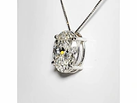 18 karaat witgouden ketting met 3,01 crt. diamant. - afbeelding 5 van  9