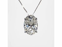 18 karaat witgouden ketting met 3,01 crt. diamant. - afbeelding 6 van  9