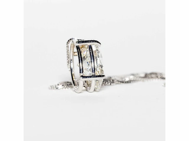 18 karaat witgouden ketting met 3,01 crt. diamant. - afbeelding 9 van  9
