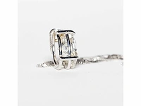 18 karaat witgouden ketting met 3,01 crt. diamant. - afbeelding 9 van  9