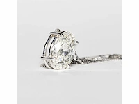 18 karaat witgouden ketting met 3,01 crt. diamant. - afbeelding 8 van  9